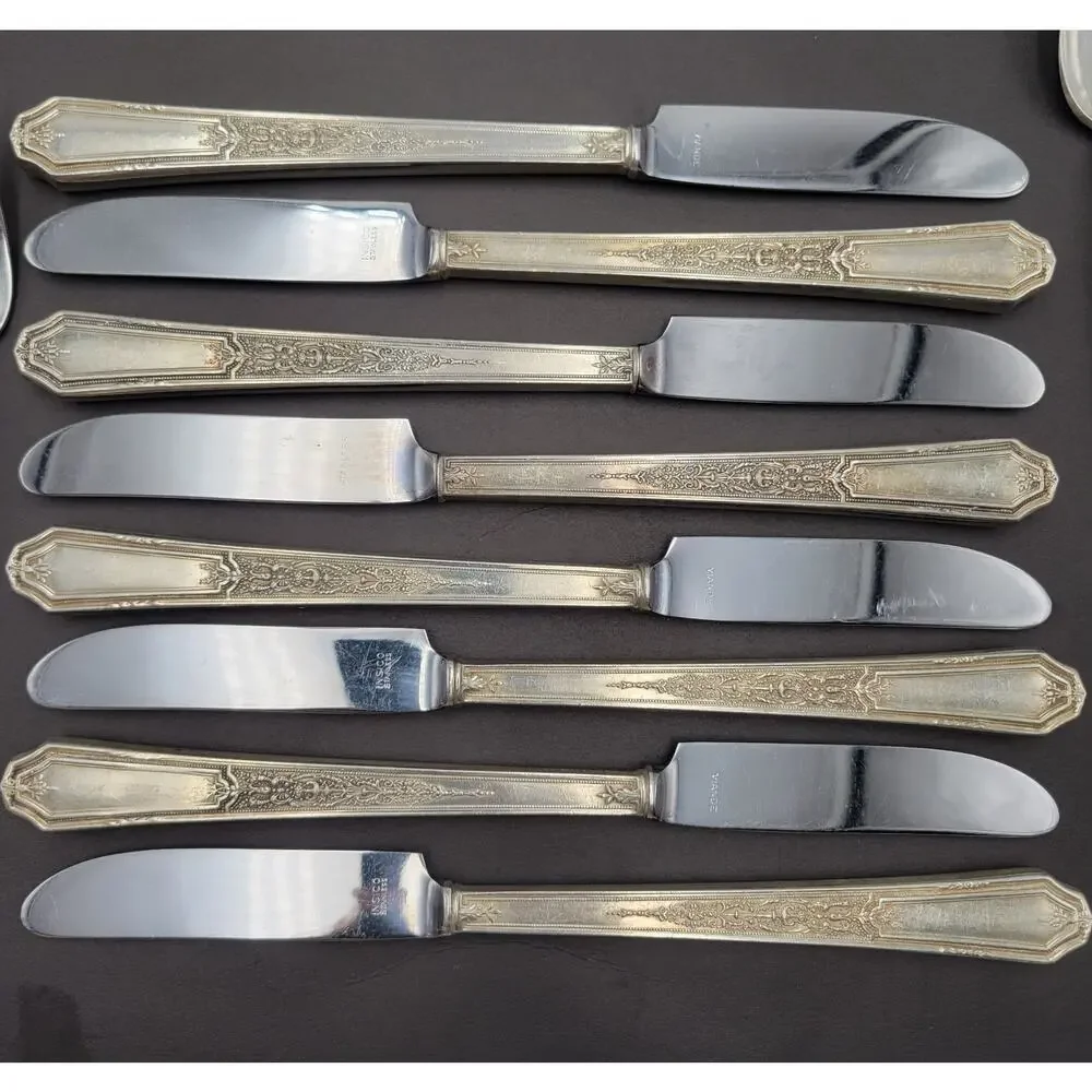 1847 Rogers Bros Ancestral Service for 8 Al Silverplate Flatware Set 43 Pcs